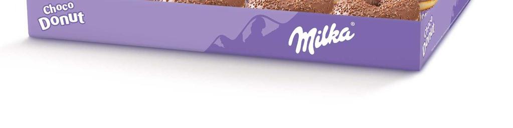Met melk-cacao vulling en een decoratie van Milka - Alpine melkchocolade en Milka -