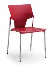 RONI De Roni is een strak vormgegeven stoel, verkrijgbaar met zowel een sledeframe als een 4poots onderstel.