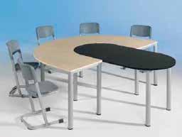 De ovale tafel is leverbaar in 4 verschillende hoogtes, in hoogte verstelbaar en met 2 wieltje.