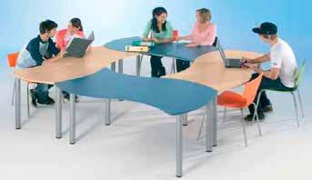 De tafels kunnen ook apart worden ingezet en zijn gemakkelijk te gebruiken. TYPE TAFEL RONDE RECHTHOEK MELAMINE TAFELBLAD, CA.