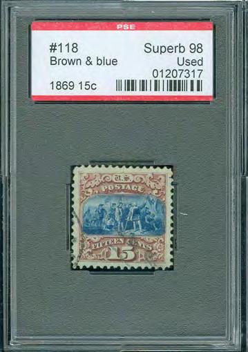 $ 2000 175 598 118 - used 15c brown & blue 1869,