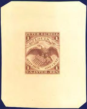 Clark on India paper, catw. $ 225 40 712 PDPS Matches RO67P1 - no gum, 1c black 1873-1875 The Crown Match Comp.