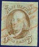 200 40 40 100 585 586 584 589 USA 584 1 - used 5c red brown 1849 on complete letter 05.09.