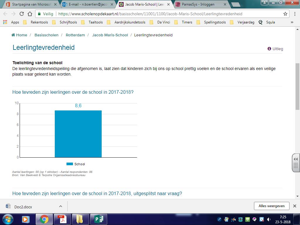 Resultaten tevredenheidspeilingen: We vroegen u onlangs naar uw mening over school. De uitkomsten van deze enquête zijn inmiddels verwerkt en we delen de uitkomsten graag met u.