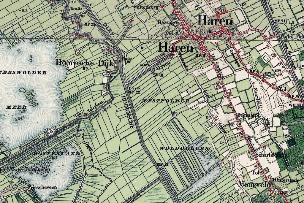 Figuur 4: Uitsnede van de kadastrale minuut uit 1828 (HisGIS). De ligging van het watertransportleidingtracé is globaal aangegeven met een zwarte lijn.