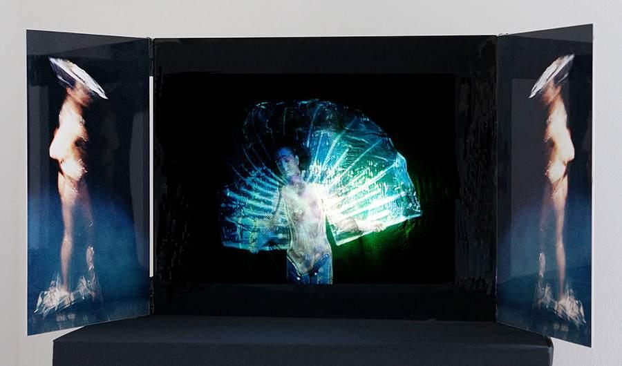 Ellen Schippers, "The Birth of Venus"Tryptich, ChromaLuxe on aluminium, video sequence on