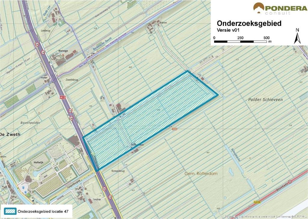 682 BEOORDELING ONDERZOEKSGEBIED 47 POLDER SCHIEVEEN ROTTERDAM Beschrijving locatie Locatie 47 bestaat uit agrarisch gebied en is bestemd als te ontwikkelen natuur- en recreatiegebied.