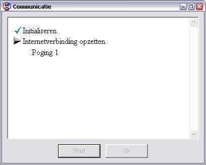 Pagina 10 van 15 Als uw computer verbinding heeft ziet u: Nadat de communicatie is afgelopen klikt u op OK U ziet nu een soortgelijk scherm.