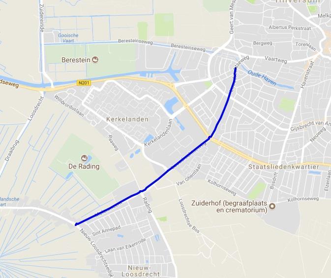 Fietspaden 1. Loosdrechtseweg 2.