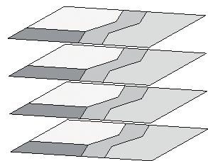 when replacing two neighbouring line segments by a single new line segment (omitting the shared node), this can be represented by three triangular faces in the space-scale cube; see Figure 4.