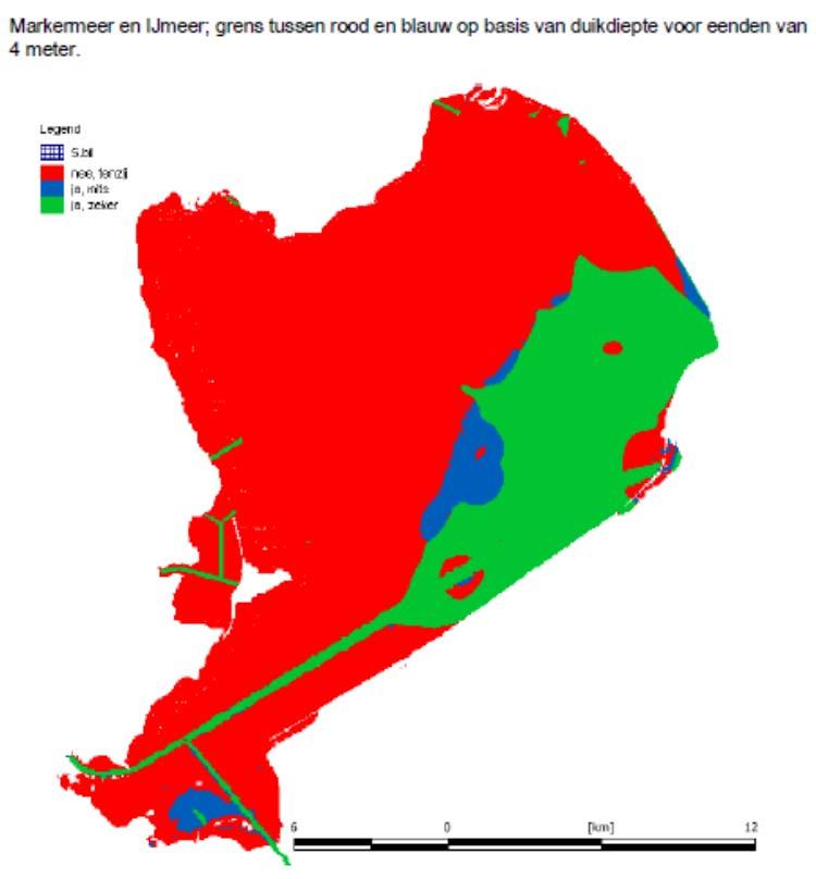 Ecologische criteria voor locatiekeuze Diepe putten vormen geen natuurlijk habitat in een systeem als dat van het Markermeer.