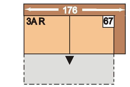 armleuningen, rugleuning Bedsofa / bedbank / ligsofa / slaapeleme 66 3AL 67 3AR 176 85 95 68 3AEL 160 85 95 69 2,5AL 70 2,5AR 150 85 95 3-zitter met