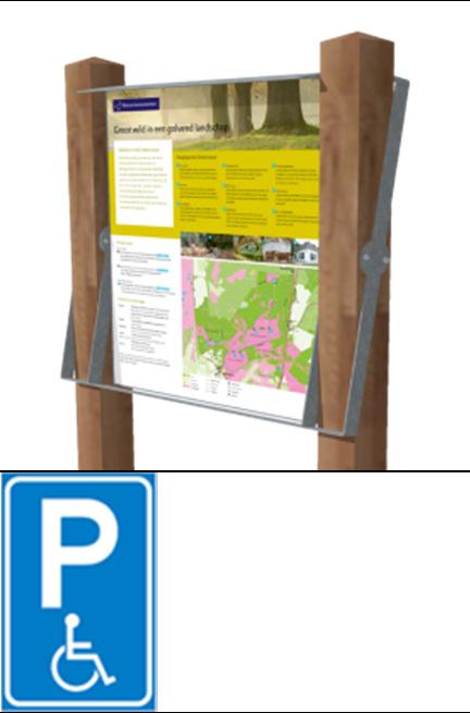 Welkomstbord NM Parkeerplaats i-sog nvt (+ vitrine met magneetbord aan achterzijde) Welkom in Waalenburg RVV-bord