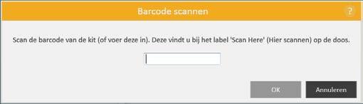 322187 is en de vervaldatum 2018-05 is. Alleen als de barcode deze indeling heeft, wordt de knop OK actief.