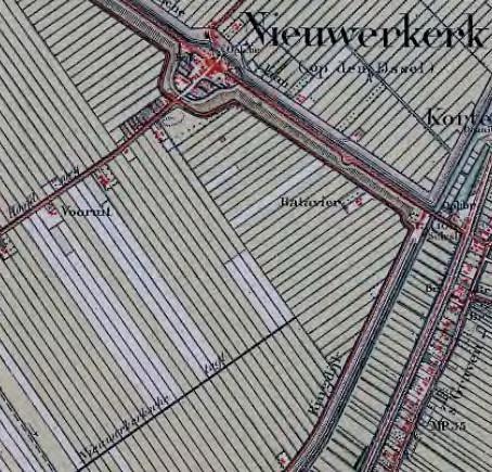 Figuur 10: Topografische militaire kaart uit 1899. De globale ligging van het plangebied is in rood aangegeven (Bron www.watwaswaar.nl) 9.