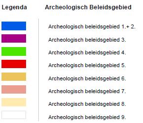 2017 van de gemeente Moerdijk: Archeologische verwachting Vrijstellingsgrens Waarde - Archeologie 3 (paars) Onderzoeksplicht bij verstoring >50 m2 en dieper dan 0,3 m Waarde - Archeologie 4 (groen)