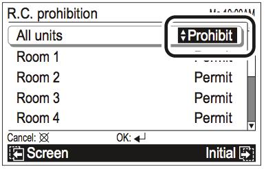 ) Herhaal dezelfde procedure om andere binnenunits in te stellen. Als gedrukt wordt op de [Annuleerknop] gaat het display terug naar het scherm Submenu.