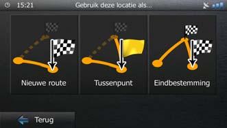 Tik op om een traject van de route te vermijden. Tik op om de actieve route te wissen.