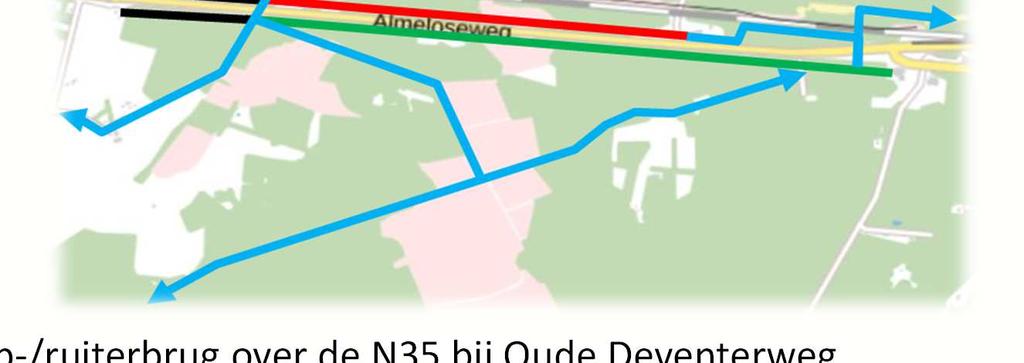 Aanleg parallelwegen naar Paarse Poort aan de zuidkant van de N35 (met landbouwsluis) en tussen