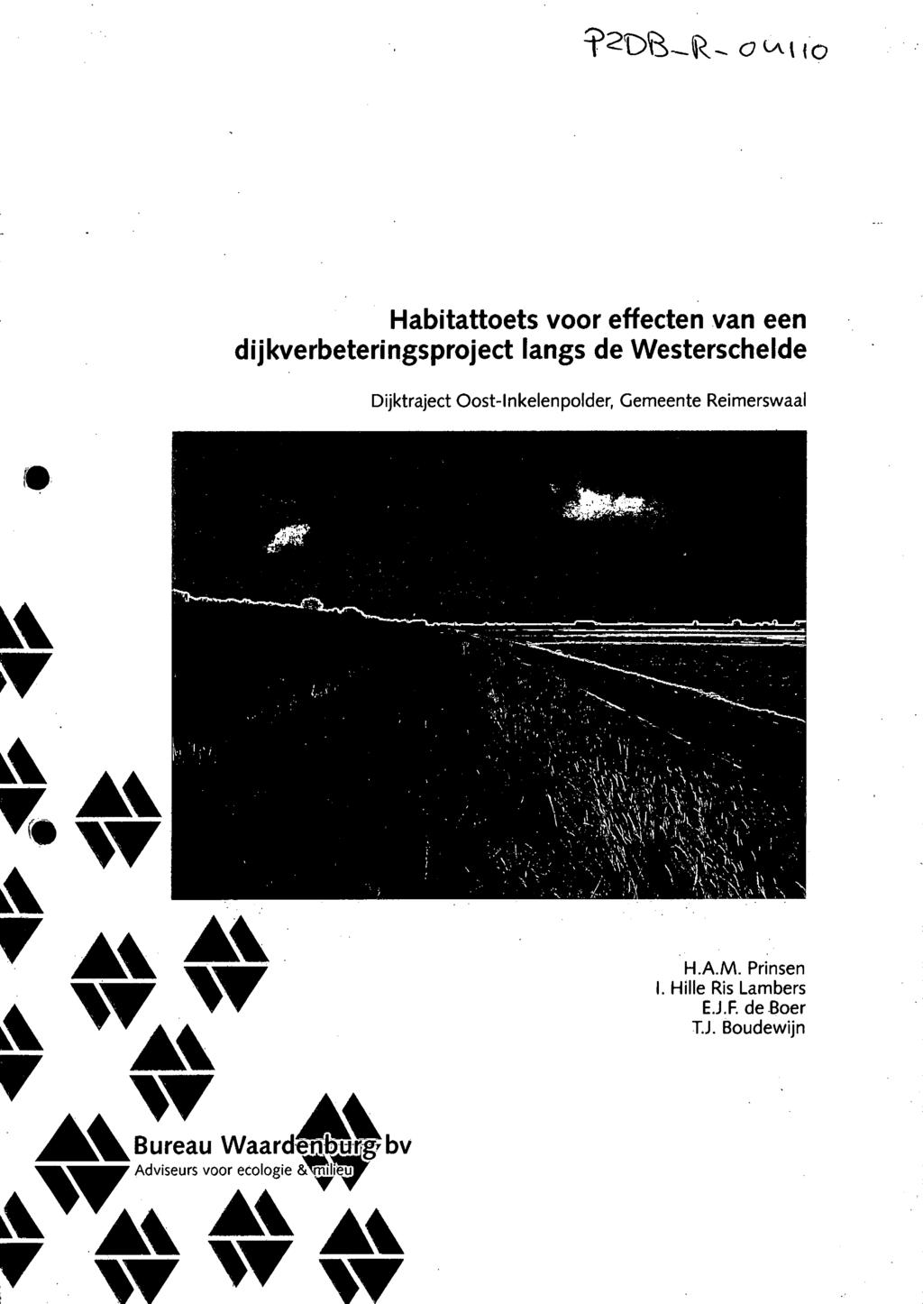 Habitattoets voor effecten van een dijkverbeteringsproject langs de Westerschelde Dijktraject