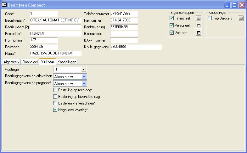 Prognose aanmaken Instellingen Voordat u gaat werken met prognoses in ORBAK2 COMPACT dient u uw programma goed in te richten.