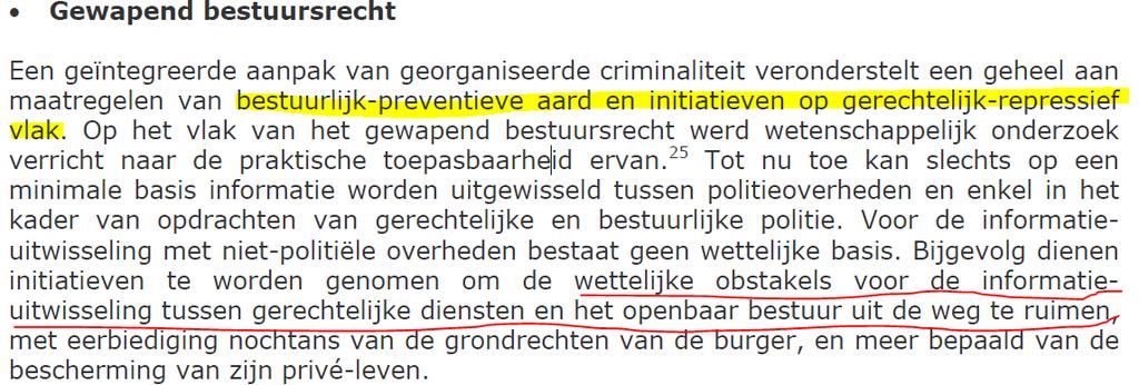 3. Belgisch beleid bestuurlijke aanpak (1) kadernota