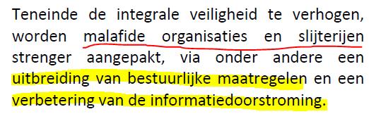 3. Belgisch beleid bestuurlijke aanpak (2) Federaal regeerakkoord (2014)