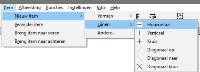 6.2 Lijnen Naast de twee-dimensionale vormen zijn er de een-dimensionele lijnen. Deze worden transparant getekend, maar kunnen met de transparantbutton weer gevuld worden.