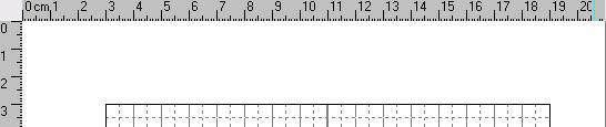11.3 Linialen Er zijn twee linialen, een horizontale en een verticale. De linialen bevatten tevens twee lichtgele streepjes waarmee de positie van de muis of het item in cm/mm wordt aangegeven.