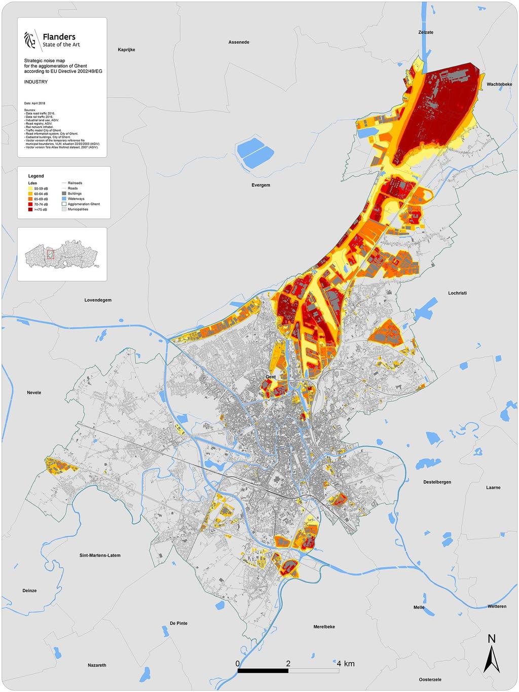 Strategische geluidsbelastingkaarten agglomeraties in