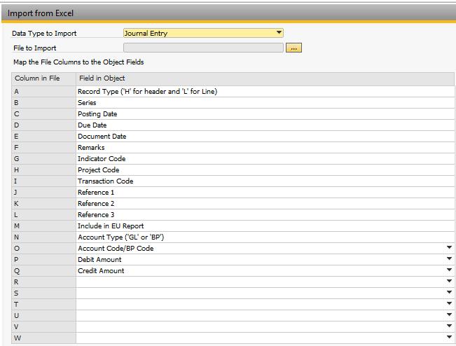 Import van de journaalboekingen Nadat men in het journaalboeking scherm op uit Excel importeren klikt verschijnt onderstaand scherm.