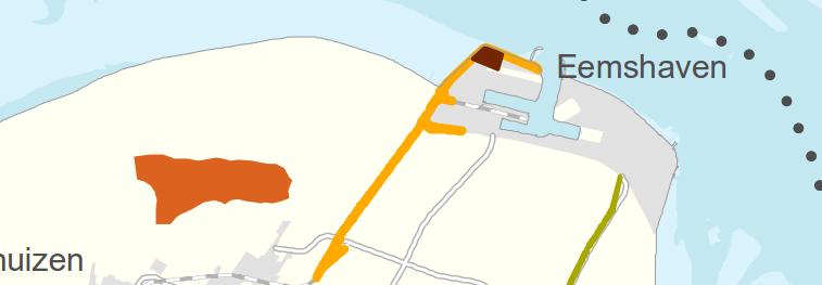 opnemen. Dit tweede zoekgebied ligt in de noordwestlob van de Eemshaven (zie figuur 3.4). Figuur 3.4. nieuw zoekgebied helihaven Eemshaven 3.2.