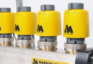 MAGNUM W-Actuatoren Deze elektrothermische actuators worden gebruikt voor het automatisch bedienen van de afsluitkranen.