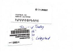 Tijdens het doorlopen van PIM is een barcodesticker (datum: 5 mei 2008) op de envelop aangebracht. De stempeldatum is 28 april 2008.