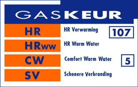 geleverde product, voorzien van de Gaskeur -labeling zoals op dit certificaat vermeld, bij aflevering voldoet aan de, in de Kiwa BRL s GASKEUR CV