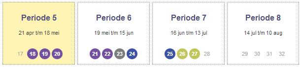 2. Vervolgens is het rooster van de betreffende periode te openen door op de periode te klikken.