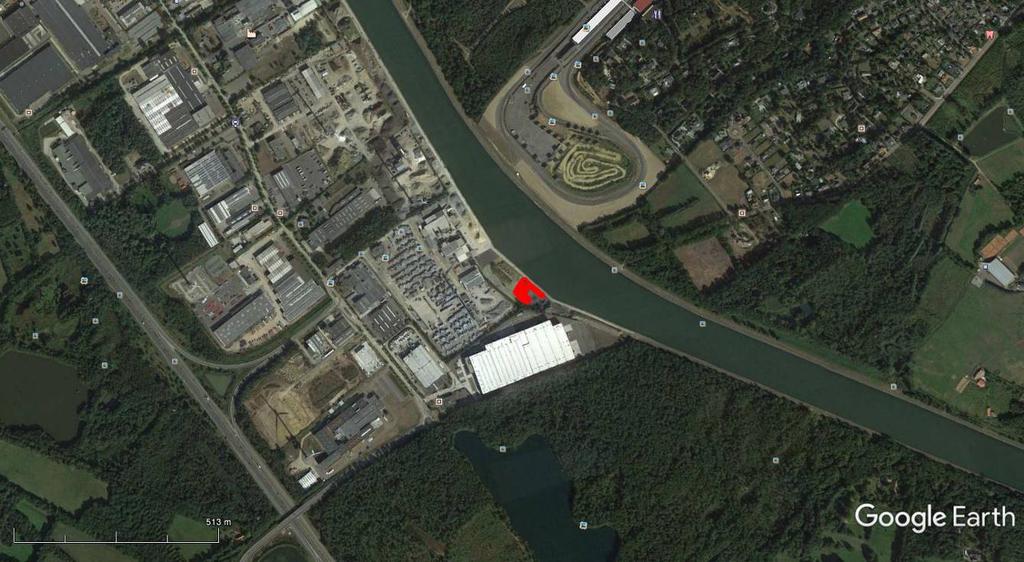 vanuit Trimble Business Centre de locatie van het depot weer op Google Earth.