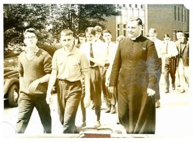 Schooljaar 1961-62: Poësis Daniël Goethals (1964LG), Eric Laureyns, Carlo De Vos, Chris De Ganck,