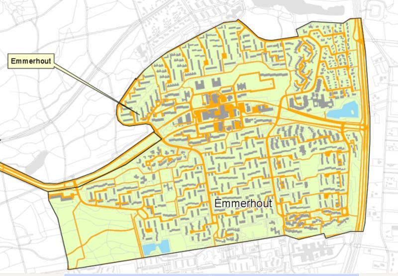 Bijlage 5-1: Stedelijke wateropgave Emmerhout Situatie Emmerhout Emmerhout is een stadswijk van Emmen en ligt aan de noordoostzijde van Emmen.