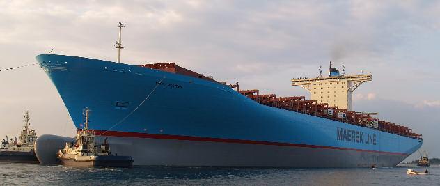 World s largest liner EMMA MAERSK seen leaving the builders at Odense for her first dancing steps Photo : Bent Mikkelsen Six more for Bharati India's Bharati Shipyard Ltd has announced contract from