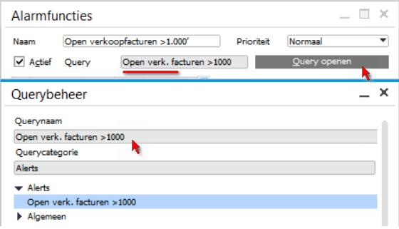 Hiervoor schrijven we eerst een simpele query, die ons een overzicht laat zien van alle openstaande verkoopfacturen boven de 1.