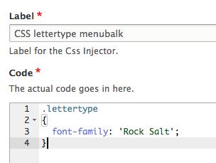 (in bovenstaand voorbeeld gebruik ik lettertype als klasse, deze heb ik zo gekozen en vervolgens bij de CSS-injector aangemaakt) 9.