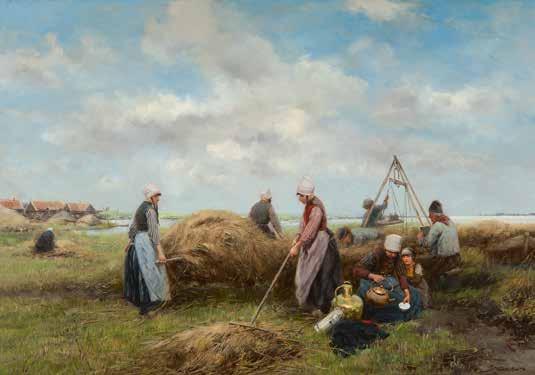 SIMONIS & BUUNK J.M. ten Kate (1859-1896) Hooioogst op Marken olieverf op paneel 36 x 51 cm, gesigneerd 19.