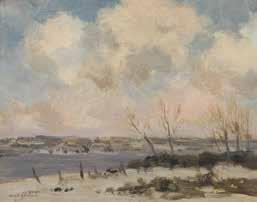 de Jong (1886-1967) Winterlandschap olieverf op doek 41 x