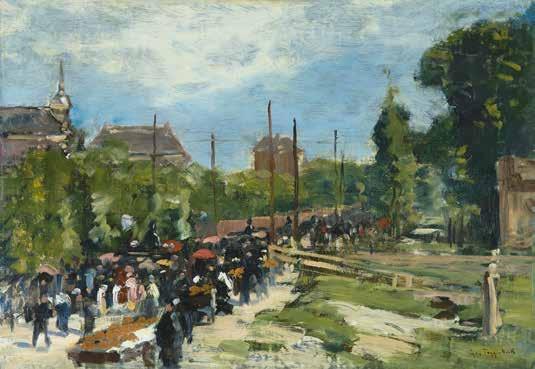 Lentevierdaagse 2018 G.J.H. Poggenbeek (1853-1903) Optocht in Amsterdam olieverf op doek 34 x 48 cm, gesigneerd 12.