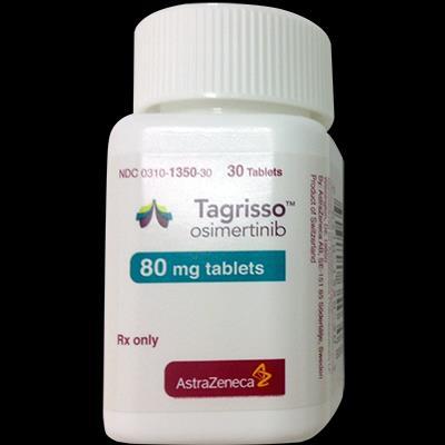Osimertinib (Tagrisso ) peroraal, 80mg, 1x/d met of zonder voedsel (geen pompelmoes) bijwerkingen: diarree