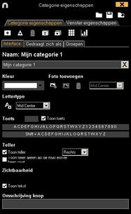 3.1 Categories sjabloon icons A) Button properties Maakt een nieuwe categorie (grafische knop) aan.