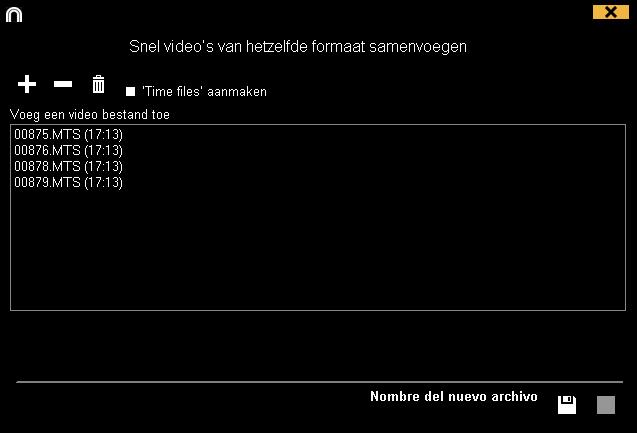 7.4 Snel video s van hetzelfde formaat samenvoegen Met deze tool is het mogelijk om meerdere losse video bestanden samen te voegen tot één videobestand in hetzelfde formaat als de originele video s