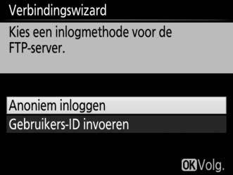 7 Kies het servertype. Markeer FTP of SFTP (beveiligde FTP) en druk op J. 8 Voer het IP-adres in.