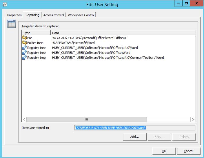 Nu verschijnt de Edit user settings GUI ga naar tabblad Capturing.